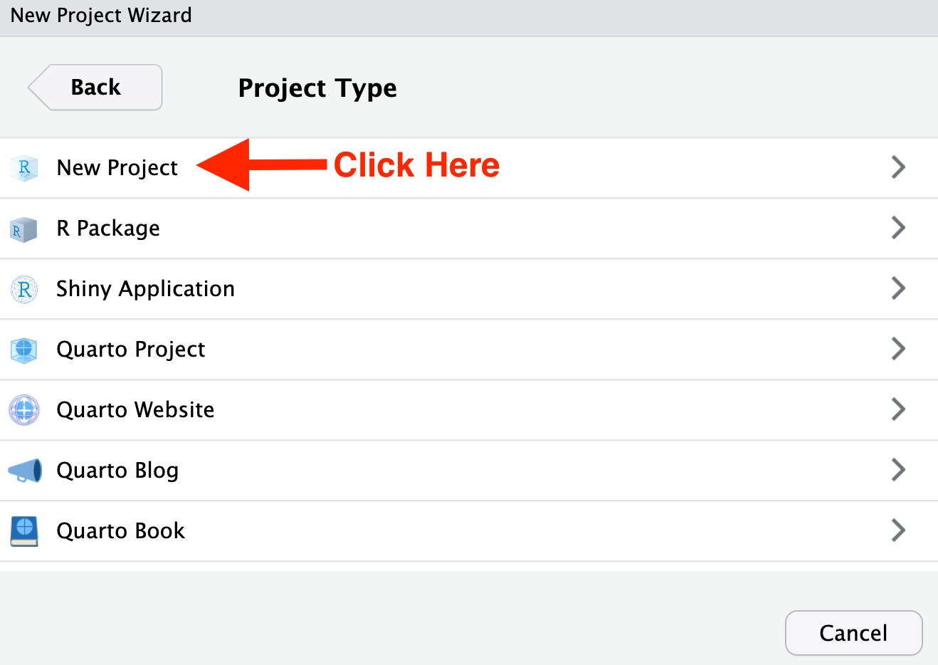 Figure 4.2: New Project Wizard- Project Type